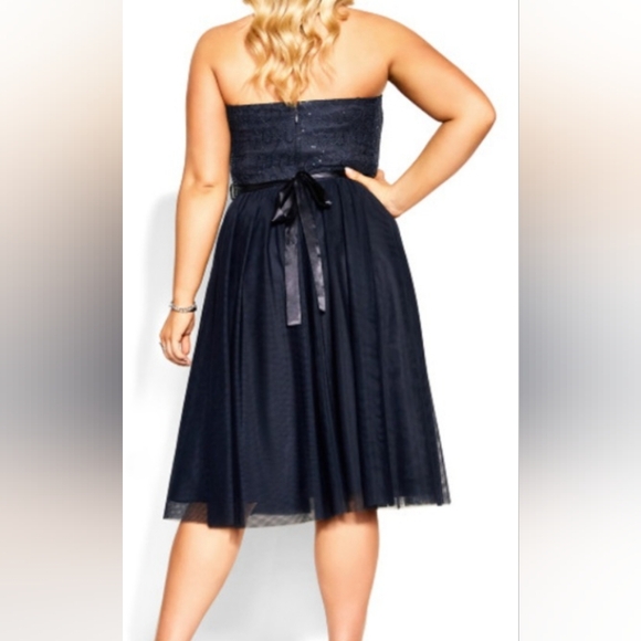 NWT City Chic Sequined Dark Navy Blue Dress Size L (20) - Picture 3 of 10